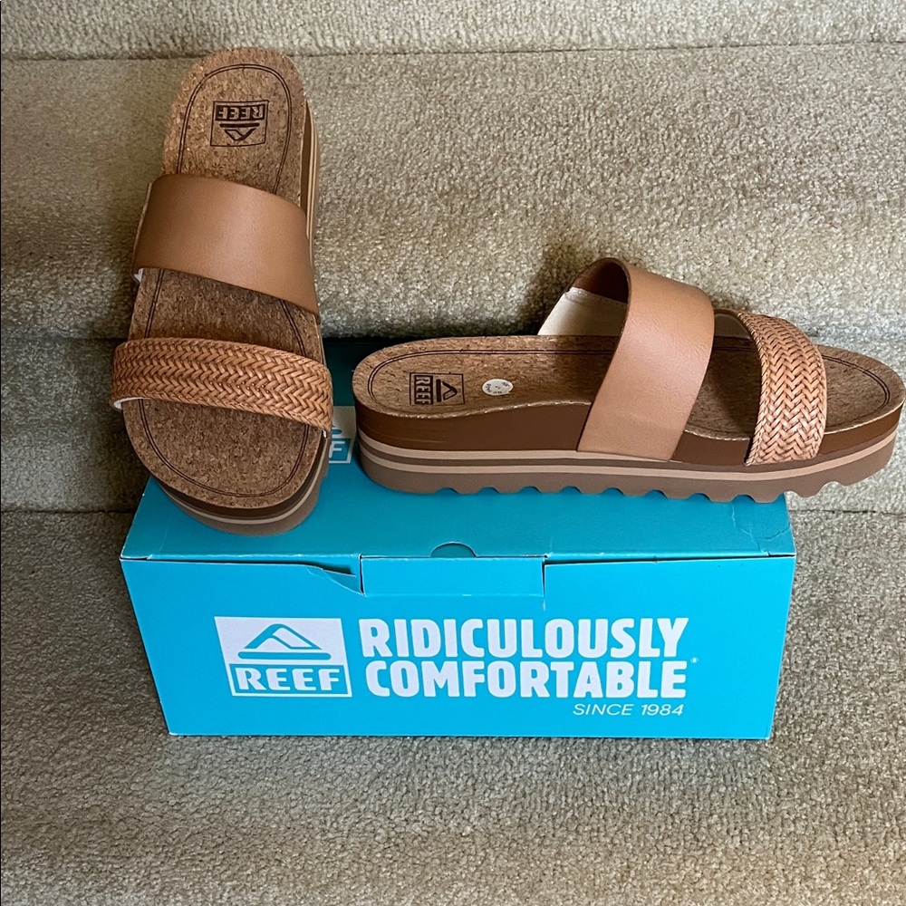 Reef Tan Slide Sandals